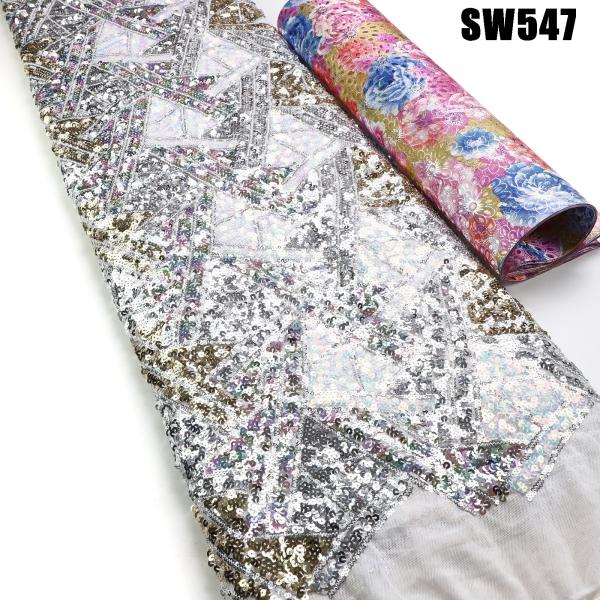 2023 Shiny sequins lace embroidery fabric net tulle lace french fabric for evening dress