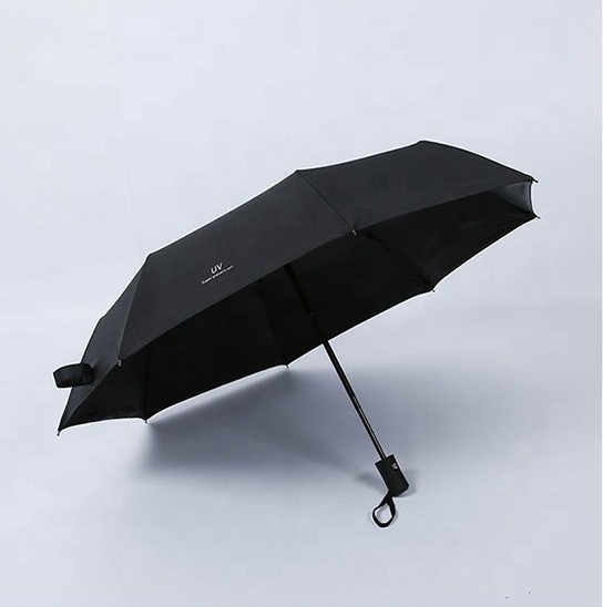 Rubber Coated Handle Vinyl Sunscreen Anti-Ultraviolet Sun and Rain Dual- Folding Umbrella