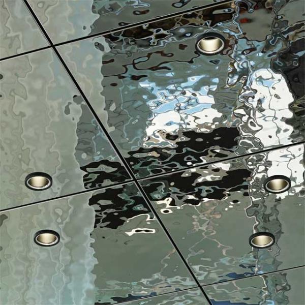 Ripple Stainless Steel Panels Rose Gold Mirror Finish For Facade Wall Cladding  Curtain Wall Ceiling 201 304 316
