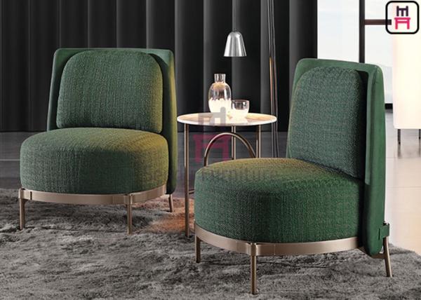 Tela moderna cadeira estofada do sofá de único Seat com pés de aço inoxidável