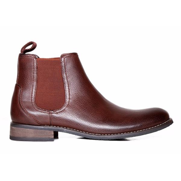 Martin Mens Ankle Boots Round Toe Custom Real Leather Brown Boots