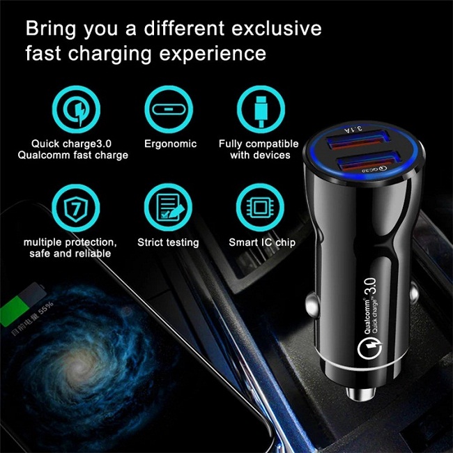USB переходника 24W 30W заряжателя телефона быстрого автомобиля 4x 5V 2.4A