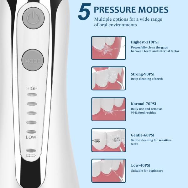 IPX7 Rechargeable 300ml Cordless Portable Electric Water Flosser Teeth Cleaning Dental Irrigator Oral Water Flosser H2ofloss