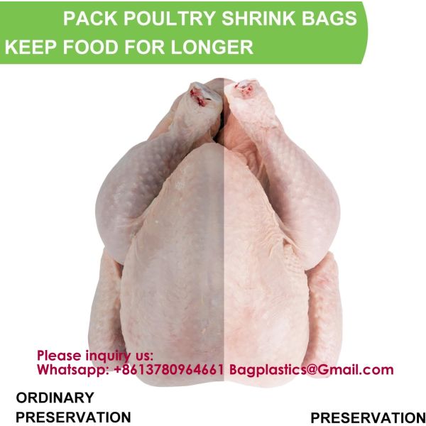 Shrink Wrap Freezer Poultry Shrink Bags Chicken 3 Size Clear Poultry Heat Shrink Wrap With White Ties  Clear Silicone Straw For Rabbits Turkey Meat Food Storage