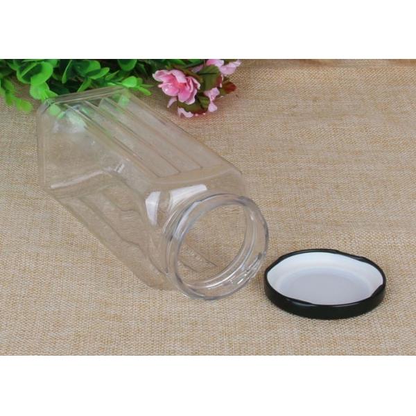 bote de categoría alimenticia transparente cuadrado del ANIMAL DOMÉSTICO 550ml con el tapón de tuerca del hierro