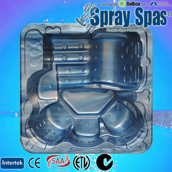Square combo massage hydro hot tub with 4 seats + 2 lounges 2100mm * 2100mm * 920mm H