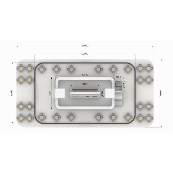 30m Length Aluminum Boat House Floating Restaurant Boat for 200 People