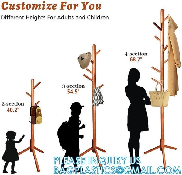 Modern Solid Wood or Steel Creative Living Room, Coat Rank Stand, Floor Clothes Hangers Wooden Coat Racks