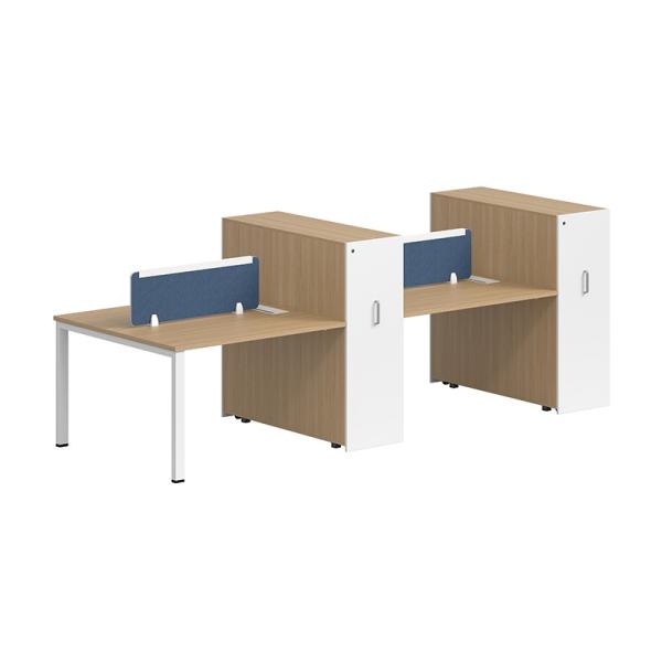 Fabrique en gros Bureau modulaire en bois Station de travail linéaire en bois avec armoire