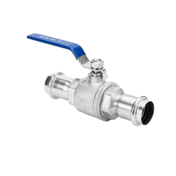 Stainless Steel 304/316 2-Piece Press Fit Ball Valve Full Bore  Manual Lever Handle for Water/Gas/HVAC Systems