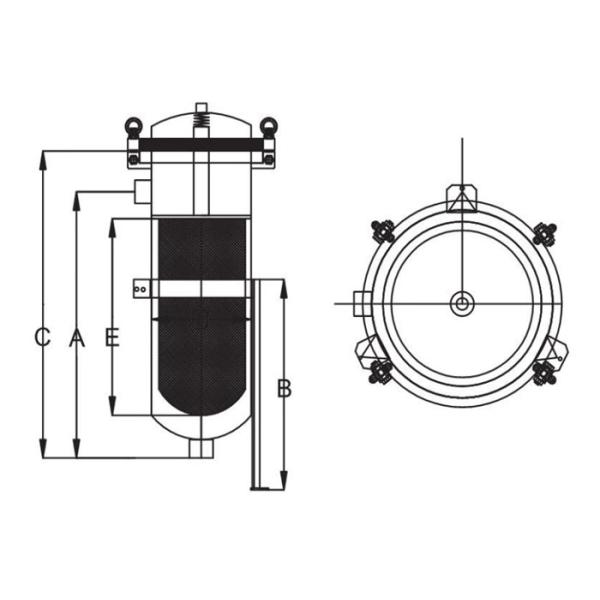Carbon Steel Single Cartridge Filter Housing 20 micron~200 Micron CE Approved