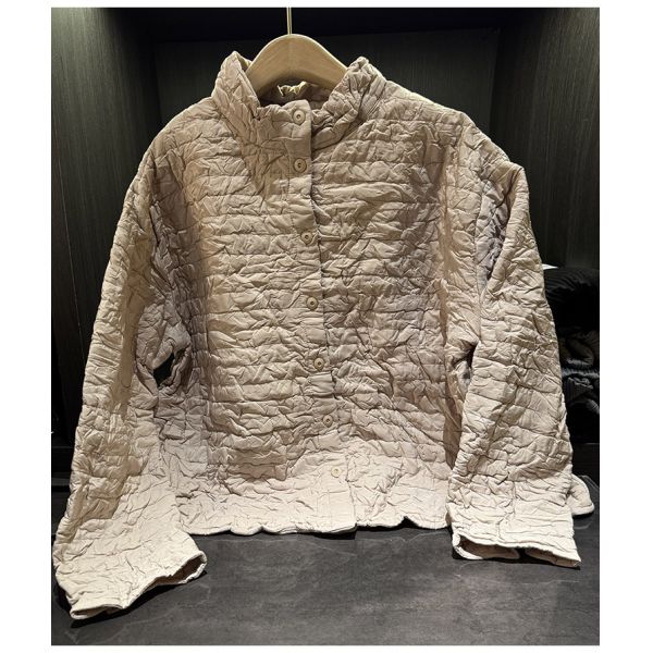 New Winter Single-Breasted Quilted Coat Versatile Slimming Warm Top Stand-Up Collar Long Designed Vintage Simple Solid Color