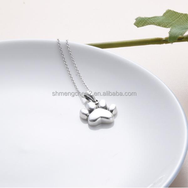 Gift 925 Sterling Silver Paw Cremation Pendant Cremation Jewelry
