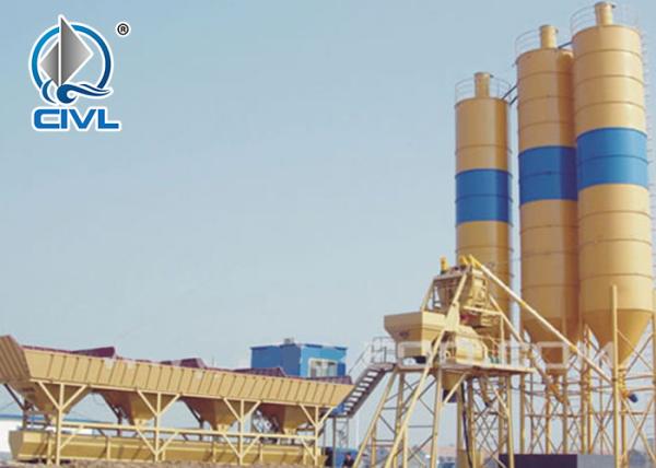 HZS serial concrete production plant productivity 25m3 / h power 60KW Concrete Mixing Station
