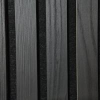 Panéis de madeira acústica de cor preta, de fibra de poliéster, MDF para decoração de hotéis