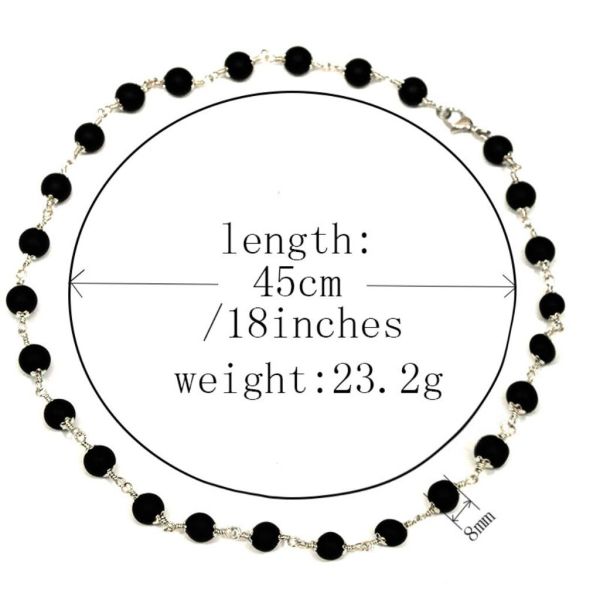 2025 Fashion Men's Casual Beaded Necklace Street Beat Cool Boy Metal Beaded Clavicle Chain