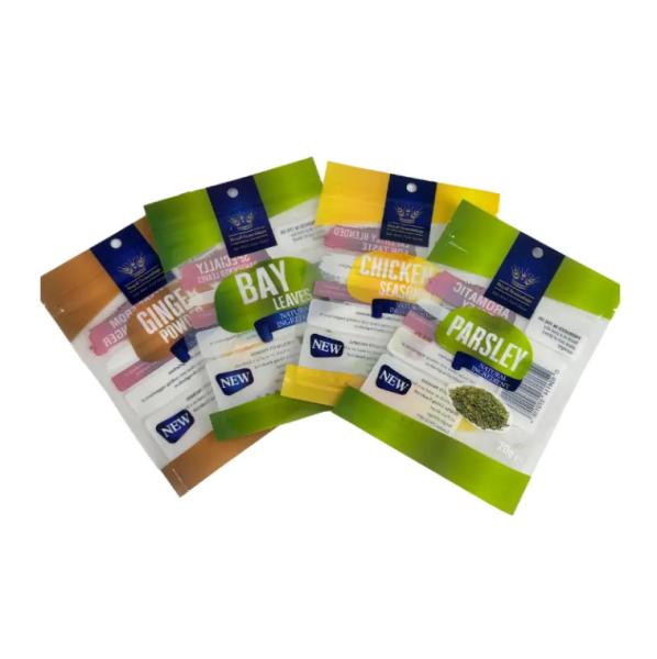 Custom Printed Sachet Laminated 3 Side Seal Plastic Bags Spice Seasoning Sachet Edible Packaging Ziplock Mylar Bag