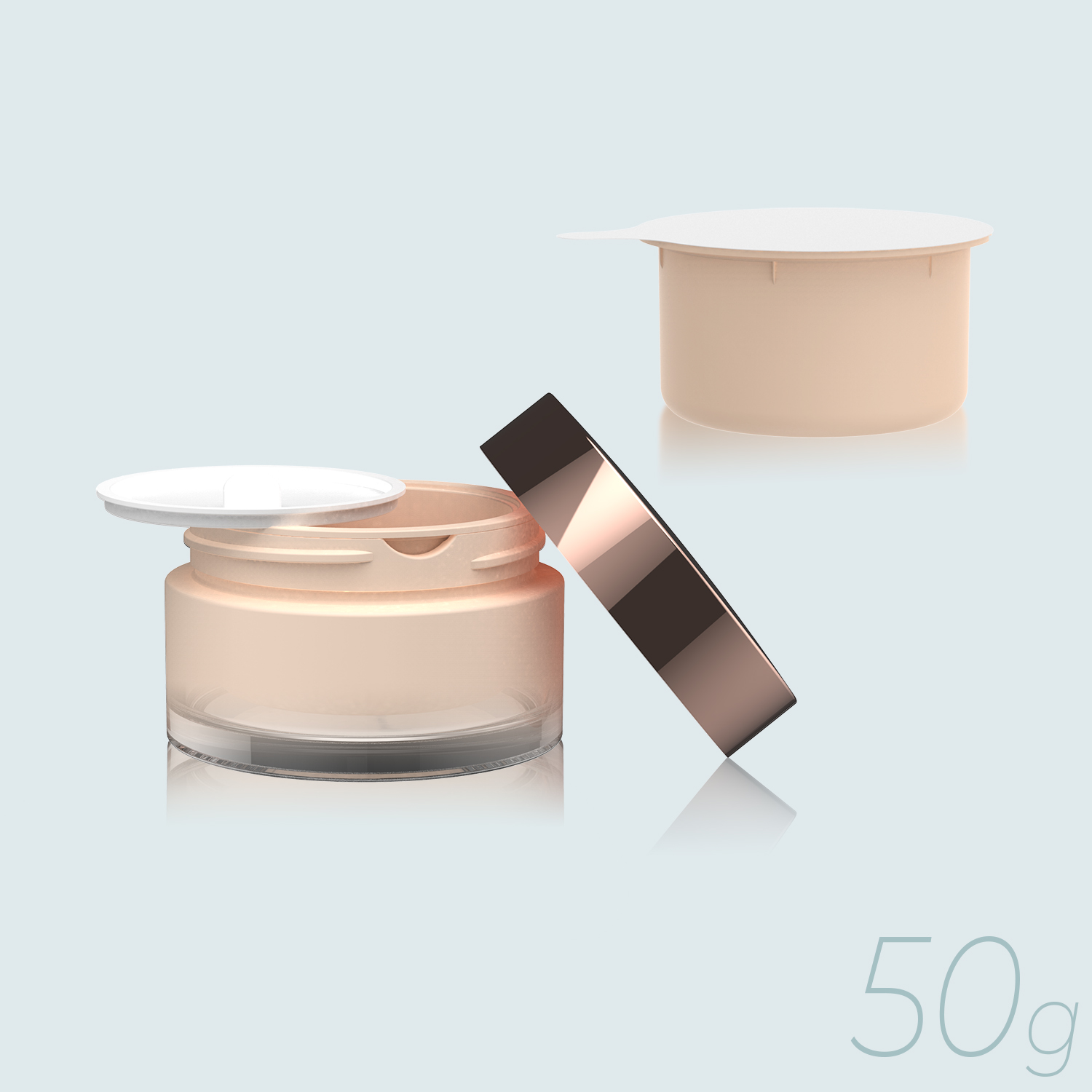 Косметики опорожняют стеклянные опарникы 50ML GR731A Refillable