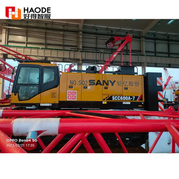 60Ton Max. Lifting Load Crawler Crane SCC600 With Sany Hydraulic Valve In Good Condition