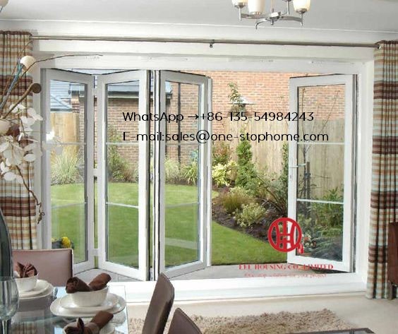 Soundproof Insulated Accordion Patio Pella Room Divider Glass Aluminum Folding Door