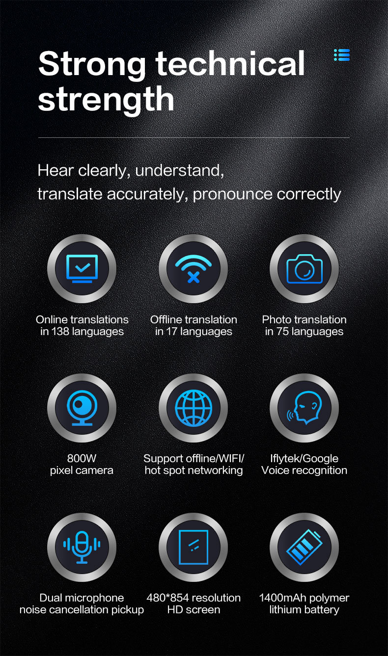 Portable Smart Language Interpreter Machine 160 Languages Real Time For Travel Business