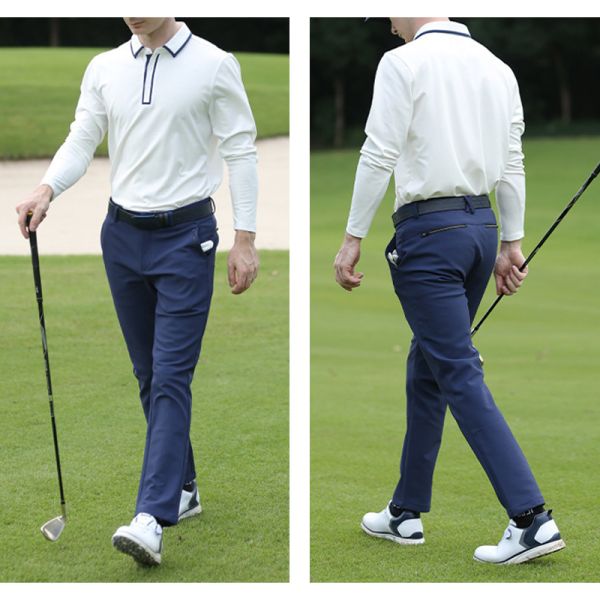 Men's Long Sleeve Golf Polo Shirts Winter Collared Simple Golf Casual Tops For Men