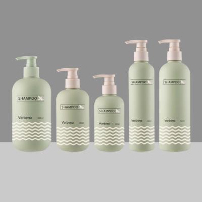 Matte Green Plastic Shampoo Pump Bottle HDPE Round 200ml 500ml