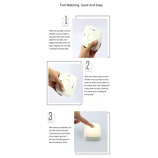 Smart LED Night Light Wireless With Built - In 500 MAh Lithium Battery