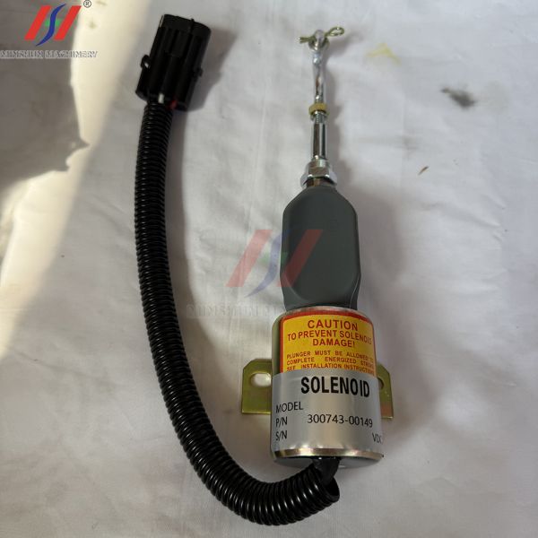 Fuel Cut-off Solenoid Valve 300743-00149 Is Suitable For Doosan DX300, DX340, And DX360 Excavators.