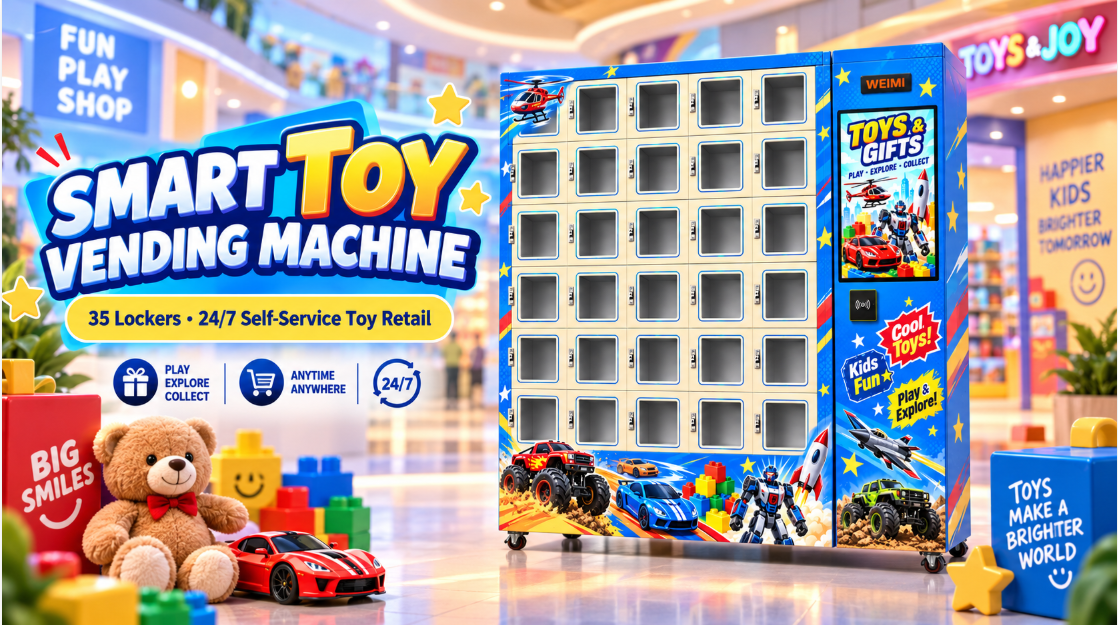 35-Locker Smart Souvenir Vending Machine for Theme Parks, Museums & Tourist Attractions
