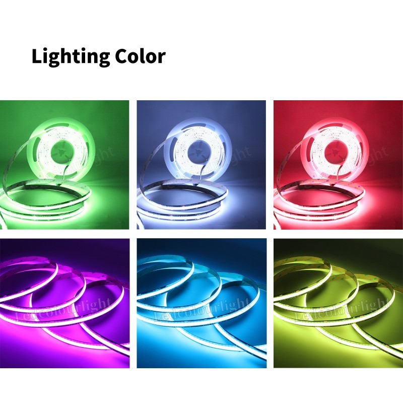 720 LEDs/m WS2811 RGBIC COB LED Strip 12mm DC24V Colorful Light Strips