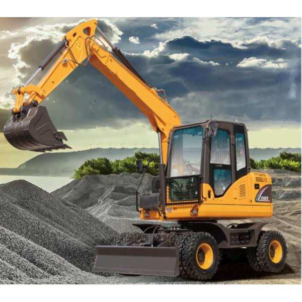 6 Ton Mini Wheel Excavator with Hydraulic Valve and Moving Wheel