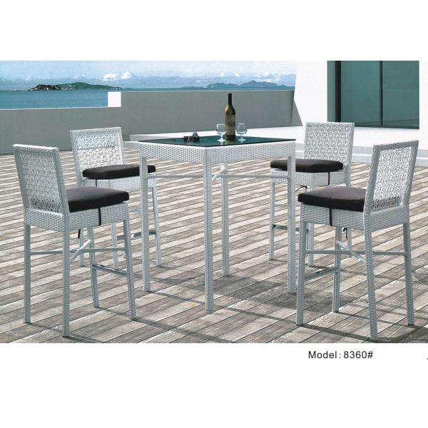 5pcs wicker rattan outdoor furniture  high back bar chair table -8360