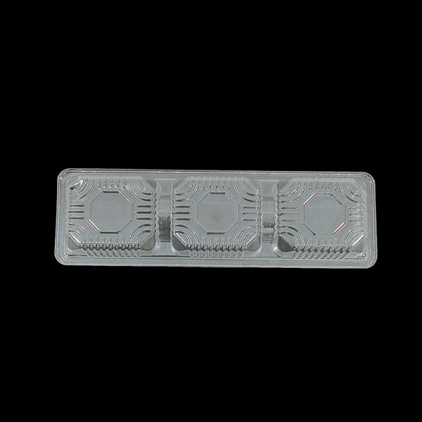 Custom Food Grade PET Plastic 3-Compartment Bakery Tray