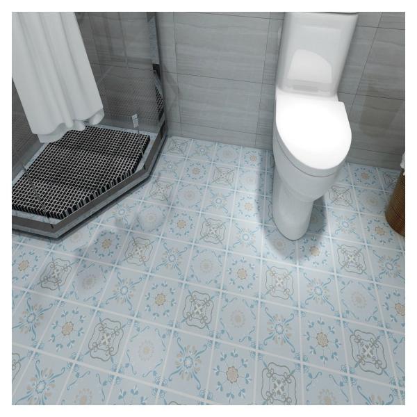 Bathroom Floor Tile Stickers Waterproof PVC Peel And Stick Flooring OEM