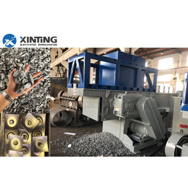 Bulk Plastic Lumps Metal Cans Wood Twin Shaft Shredder , Waste Plastic Recycling Shredder