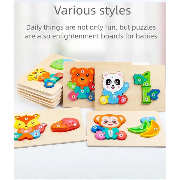 Wooden 3D Wholesale Customized Animal Food Chain Early Education Puzzle