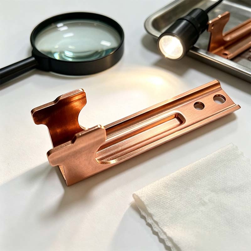 Custom CNC Machined T2 Pure Copper Slotted Mounting Bracket with Precision Adjustable Long Slot