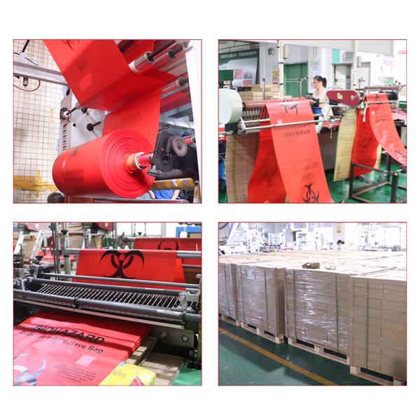 Сумки HDPE Biohazardous ненужные с печатанием Gravure подгоняют размер