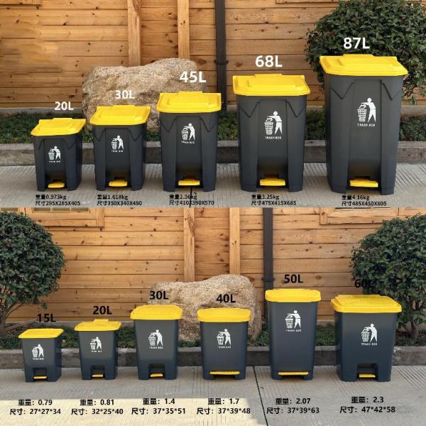 Classification Grand conteneur à ordures en plastique 240L 660L 1100L poubelle en plastique extérieure
