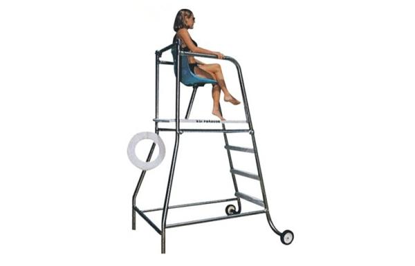 Movable Durable Swimming Pool Lifeguard Chair Stainless Steel 304 With Wheel