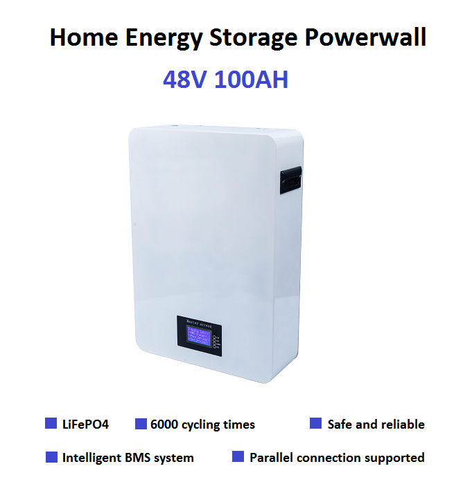 Блок батарей установленный стеной лития иона LiFePO4 5KWh 48V100Ah Powerwall для домашней системы солнечной энергии