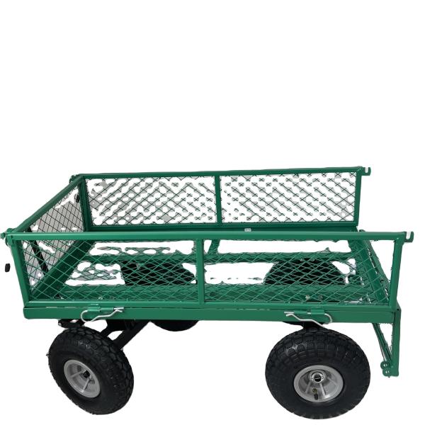 Outdoor Steel Mesh Garden Folding Trolley Tool Cart Utility Wagon 17LBS Load Capacity