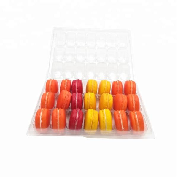 Recycled Cookies Plastic Macaron Packaging 21pcs Blister Packaging Tray