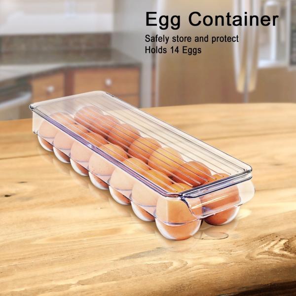 Fridge Bins and Freezer Organizer Refrigerator Bins Stackable Storage Containers BPA-Free Drawer