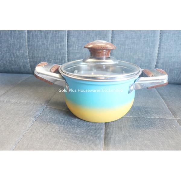 Metal Soup Stainless Milk Pot With Glass Lid Double Handle