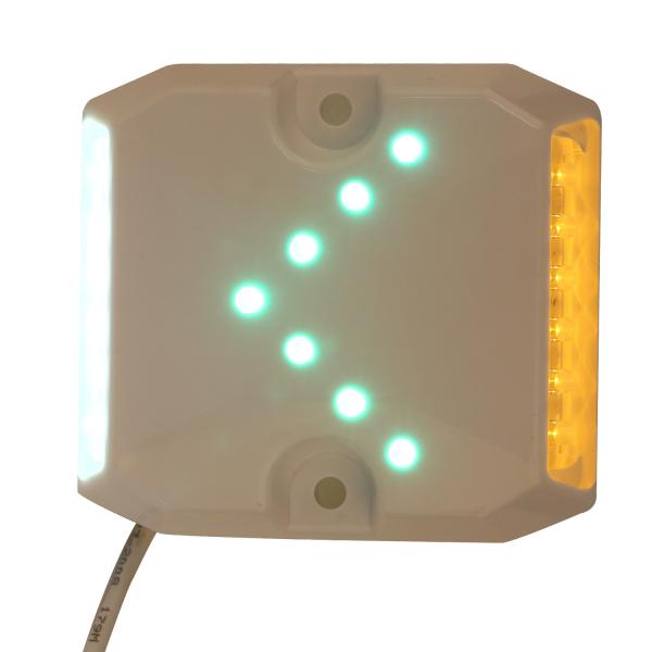 IP68 Tricolor Reflective Road Studs 5000mcd Plastic Wired Monocrystalline
