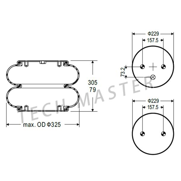 Весна воздуха горячего двойника продажи замысловатая промышленная для воздуха Фирестоне тележки ревет ОЭМ В01-358-7180 весны