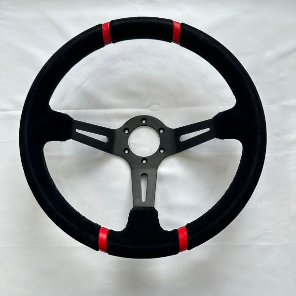 Motorsport Billet Racing Steering Wheels Suede Wrapped 90MM Dish 14 Inch