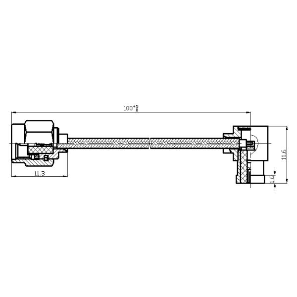 el varón RF de 50ohm SMA telegrafía a las asambleas que el Au plateó la asamblea de cable de encargo del RF